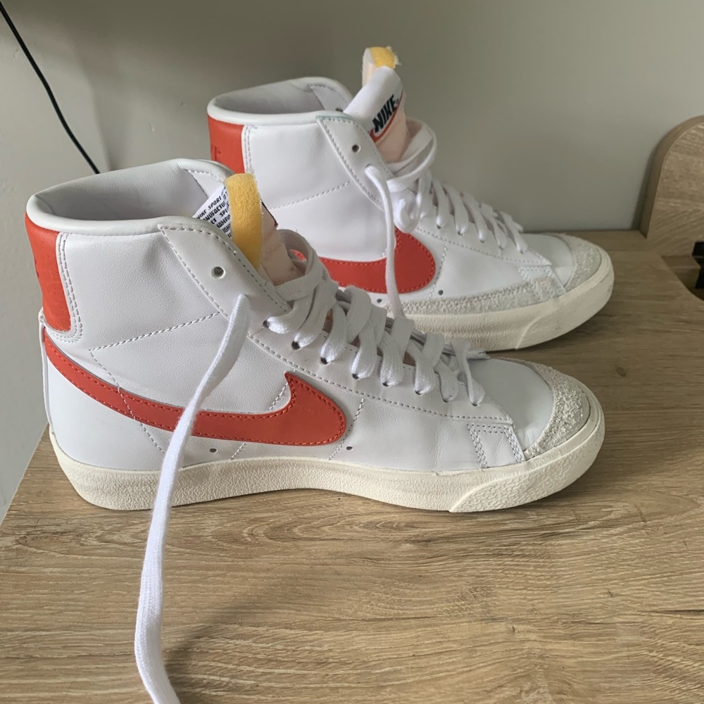 Orange Nike high top blazers size 5.5M/7W